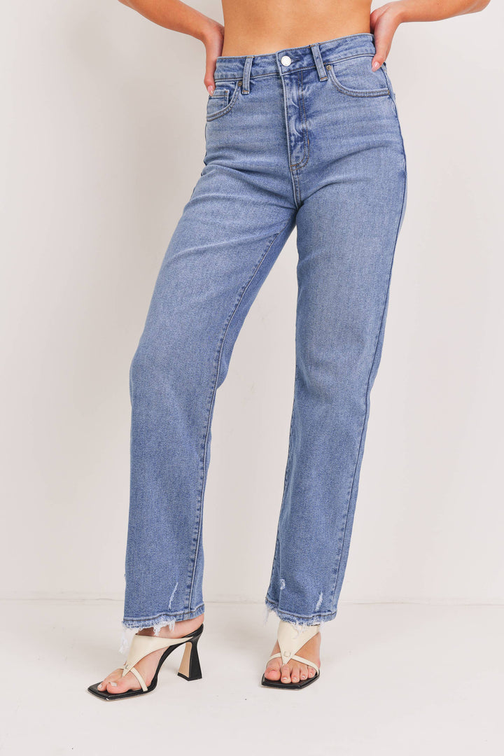 Denim - Sydney Straight High Rise Clean Leg Denim Jeans -  - Cultured Cloths Apparel