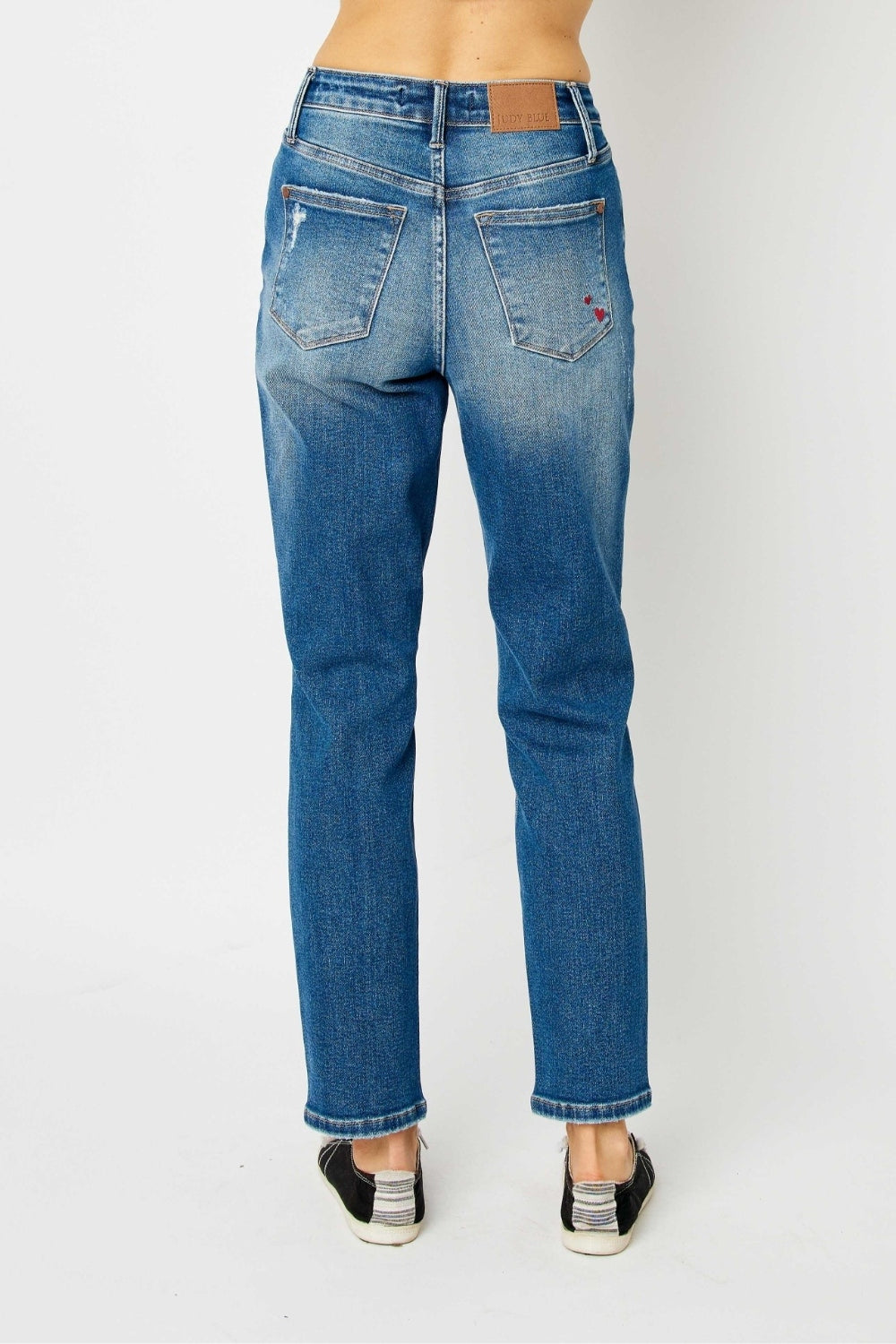 Denim - Judy Blue Full Size Distressed Slim Jeans -  - Cultured Cloths Apparel