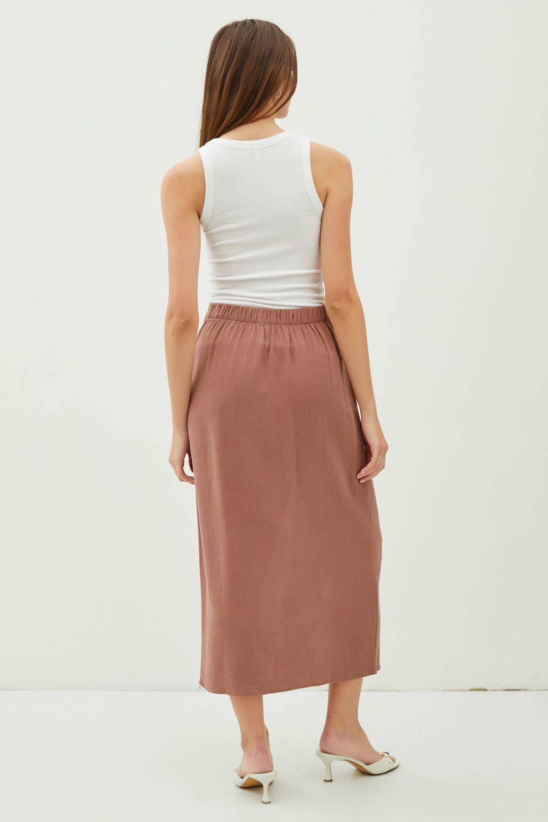 Women's Skirts - LINEN MIDI WRAP SKIRT -  - Cultured Cloths Apparel