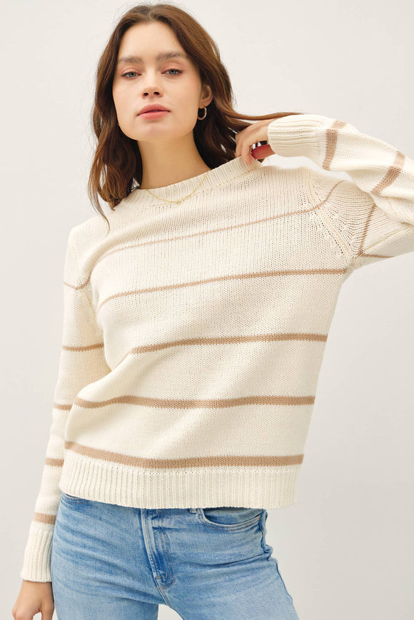 Women's Sweaters - GRADIENT WIDTH STRIPE SWEATER -  - Cultured Cloths Apparel