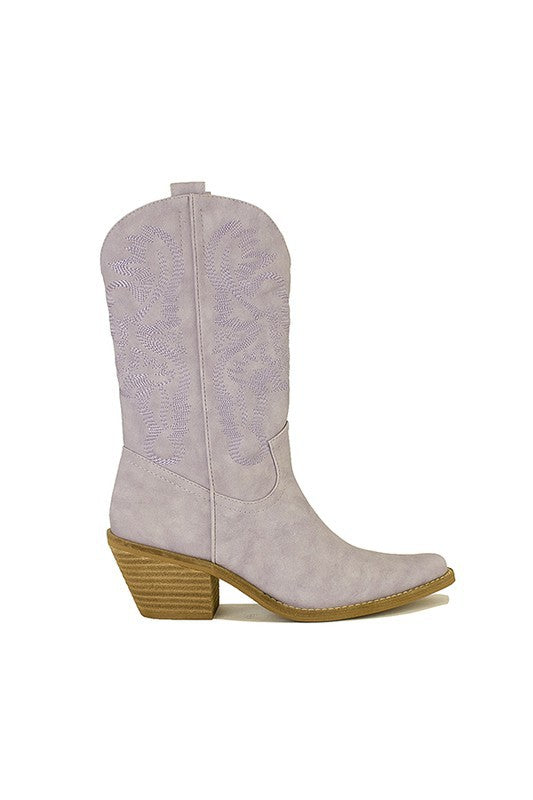 Shoes - ADELA-05-WESTERN BOOTS - LILAC - Cultured Cloths Apparel