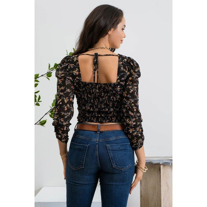 Women's 3/4 Sleeve - Sweetheart 3/4 Sleeve Floral Top -  - Cultured Cloths Apparel