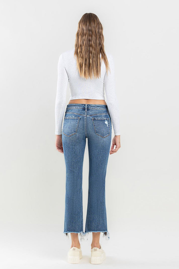 Denim - Lovervet Mid Rise Frayed Hem Jeans -  - Cultured Cloths Apparel