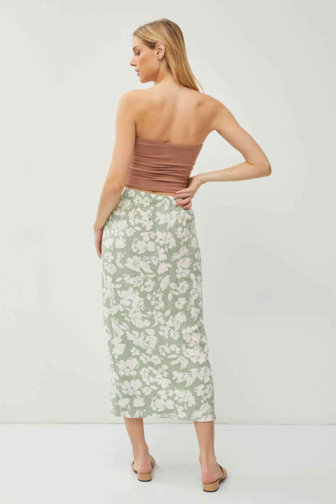 Women's Skirts - LINEN MIDI WRAP SKIRT -  - Cultured Cloths Apparel