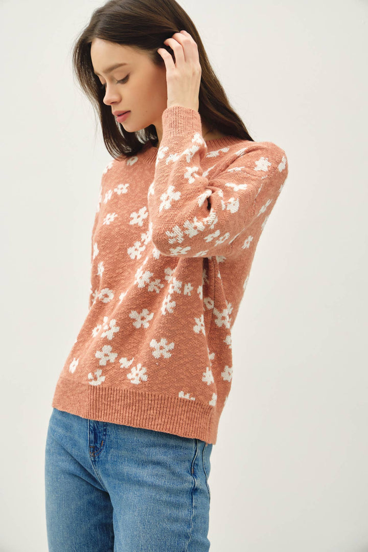 Women's Sweaters - FLORAL SWEATER TOP - - Cultured Cloths Apparel