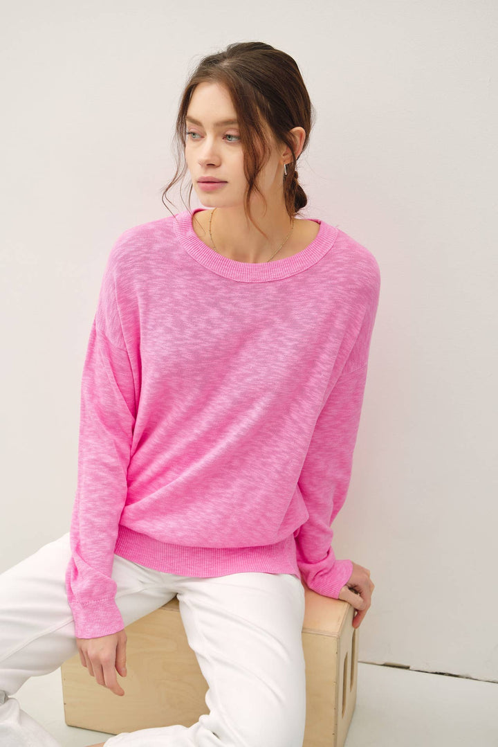 Women's Sweaters - OVERSIZED COTTON SLUB SWEATER - - Cultured Cloths Apparel