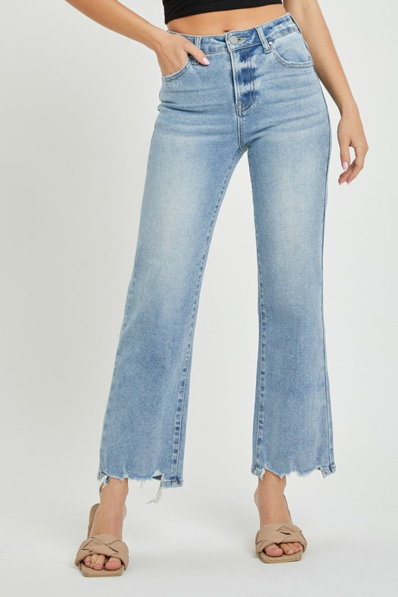 Denim - RISEN Full Size High Rise Straight Jeans - Light - Cultured Cloths Apparel