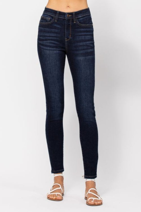 Denim - Judy Blue Full Size High Waist Handsand Skinny Jeans - Dark - Cultured Cloths Apparel