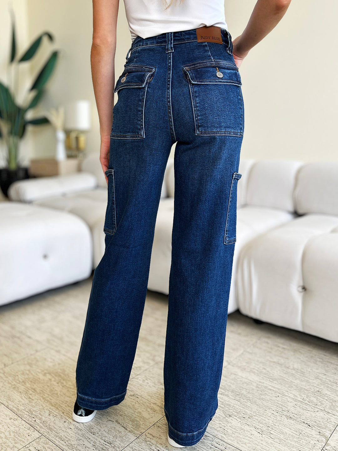 Denim - Judy Blue Full Size High Waist Straight Cargo Jeans -  - Cultured Cloths Apparel