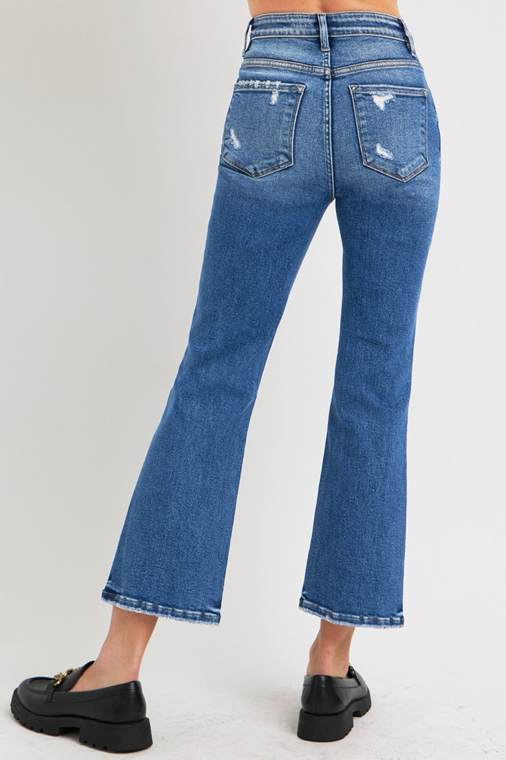 Denim - RISEN Full Size Tummy Control High Rise Crop Bootcut Jeans -  - Cultured Cloths Apparel