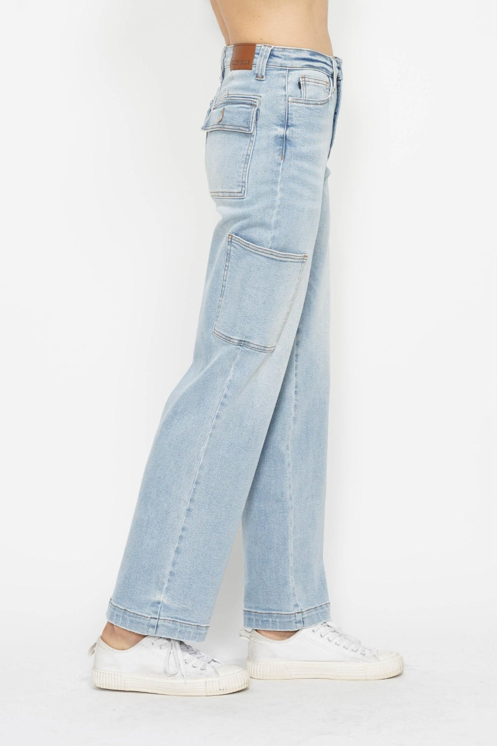 Denim - Judy Blue Full Size High Waist Straight Cargo Jeans -  - Cultured Cloths Apparel