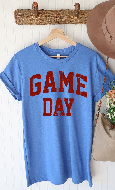 Graphic T-Shirts - Vintage Game Day Graphic Tee - Heather Royal Blue - Cultured Cloths Apparel