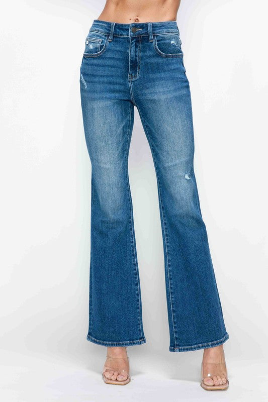 Denim - bytos Full Size High Rise Bootcut Jeans with Pockets - Medium - Cultured Cloths Apparel