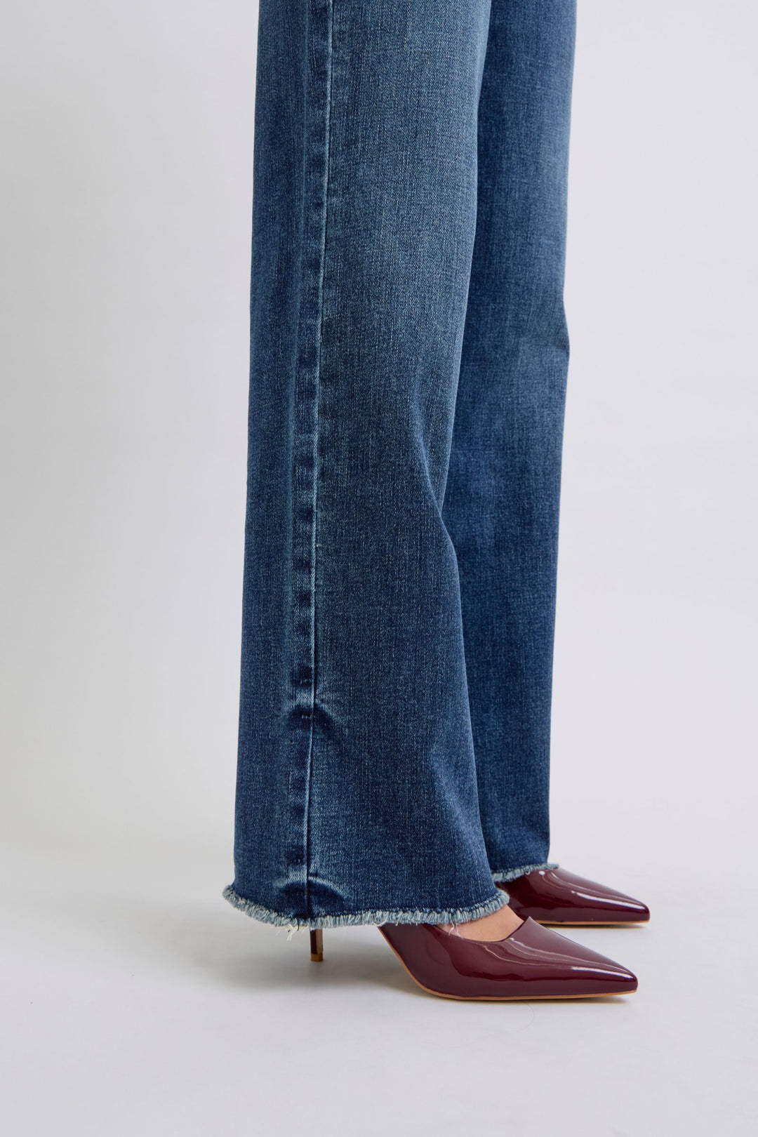 Denim - Judy Blue Full Size Raw Hem Mid Rise Jeans - - Cultured Cloths Apparel