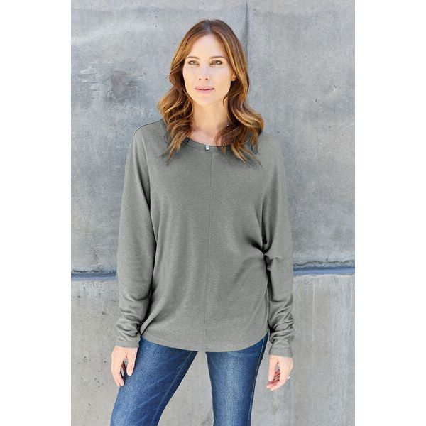 Women's Long Sleeve - Double Take Full Size Round Neck Long Sleeve T-Shirt -  - Cultured Cloths Apparel