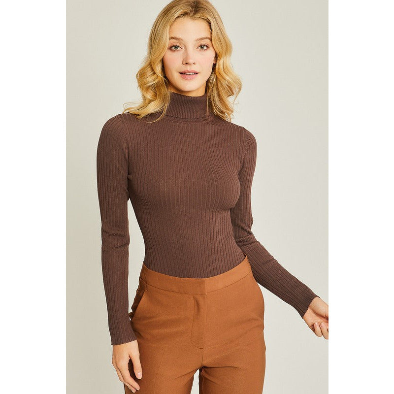 Women's Long Sleeve - Turtle Neck Fine Yarn Bodysuit -  - Cultured Cloths Apparel