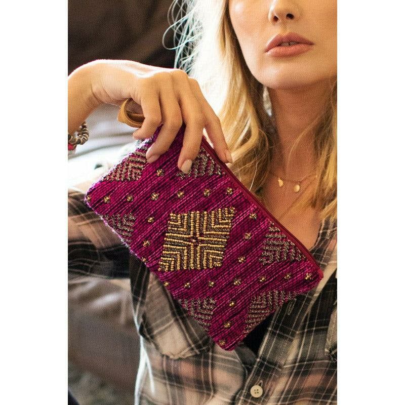 Handbags - Aurora Handmade Pattern Clutch -  - Cultured Cloths Apparel