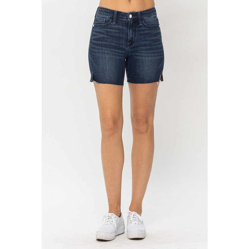 Women's Shorts - Judy Blue Mid Length Cut Off Shorts -  - Cultured Cloths Apparel