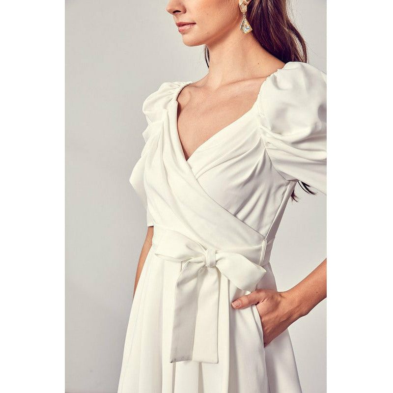 Women's Rompers - Wrap Front Side Tie Romper - - Cultured Cloths Apparel