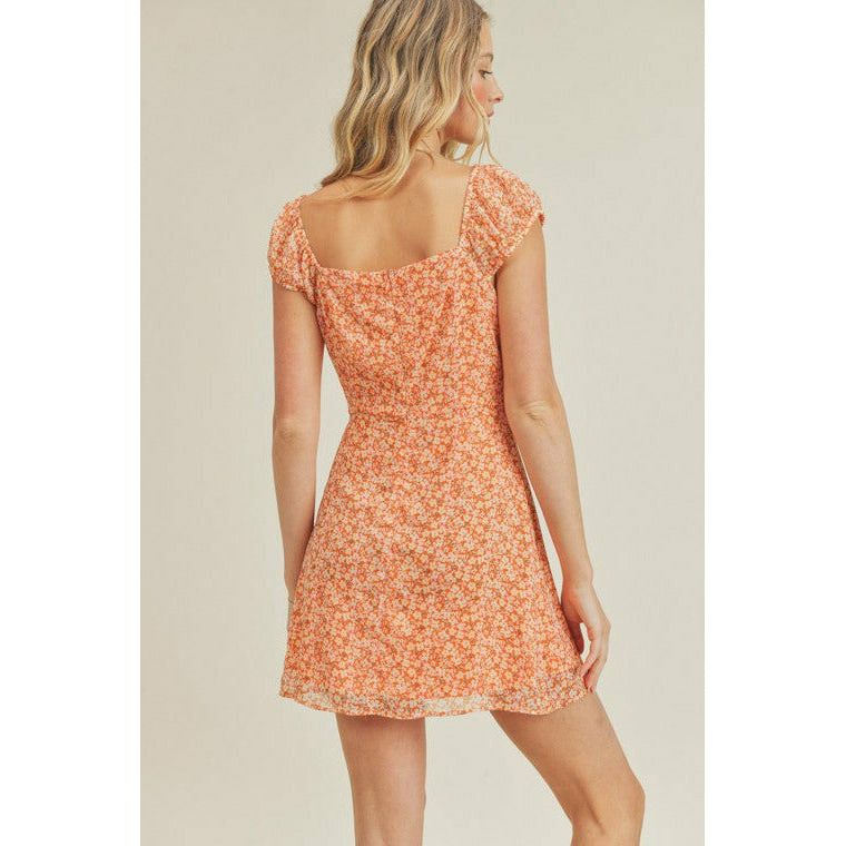 Women's Dresses - Floral Print Sweetheart Dress -  - Cultured Cloths Apparel