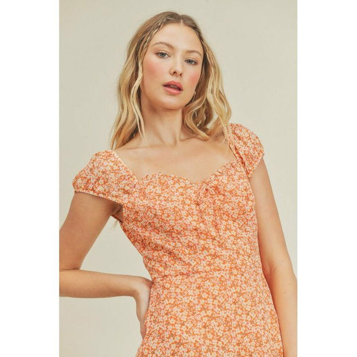 Women's Dresses - Floral Print Sweetheart Dress -  - Cultured Cloths Apparel