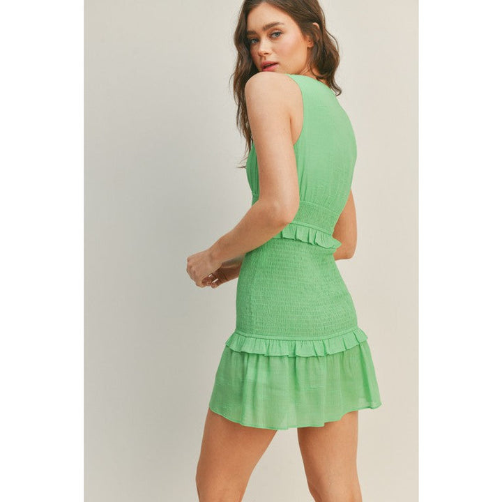 Women's Dresses - Lemon Lime Smocked Mini Dress -  - Cultured Cloths Apparel