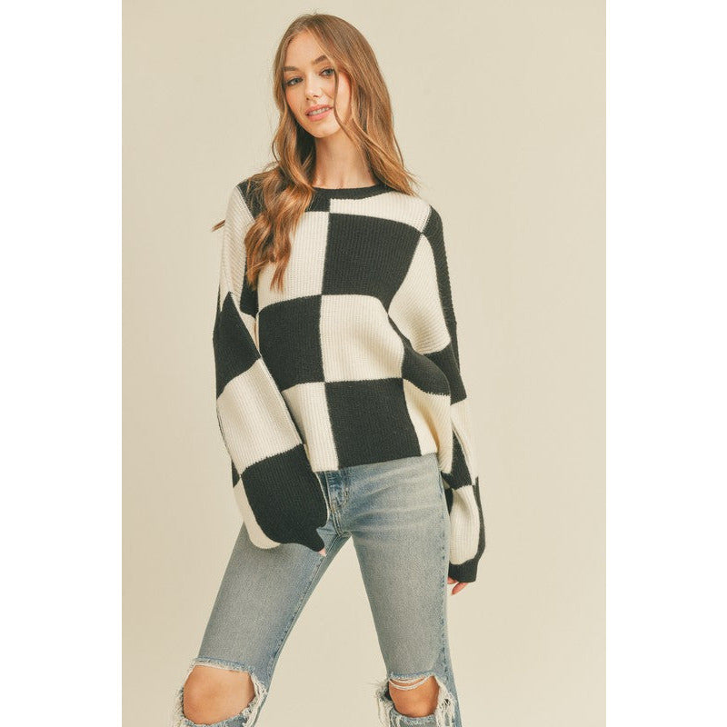 Women's Sweaters - All Checkered Up! Sweater -  - Cultured Cloths Apparel