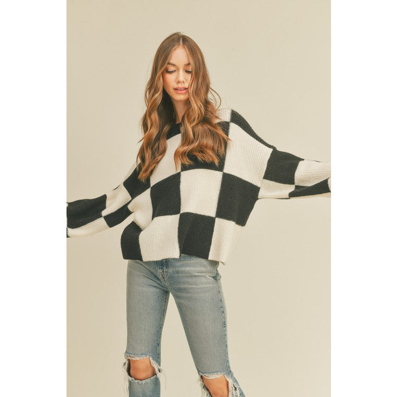 Women's Sweaters - All Checkered Up! Sweater -  - Cultured Cloths Apparel