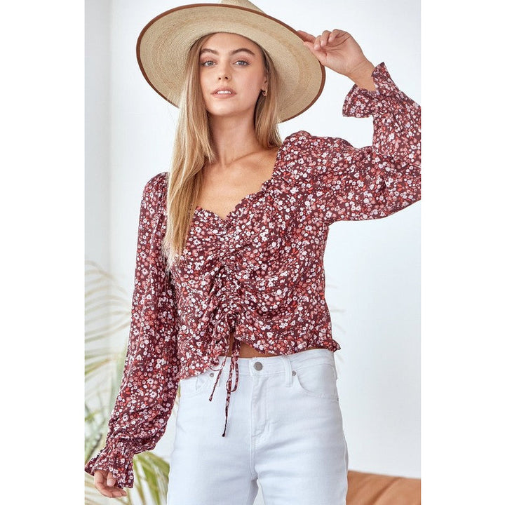 Women's Long Sleeve - Chic Printed Floral Top -  - Cultured Cloths Apparel