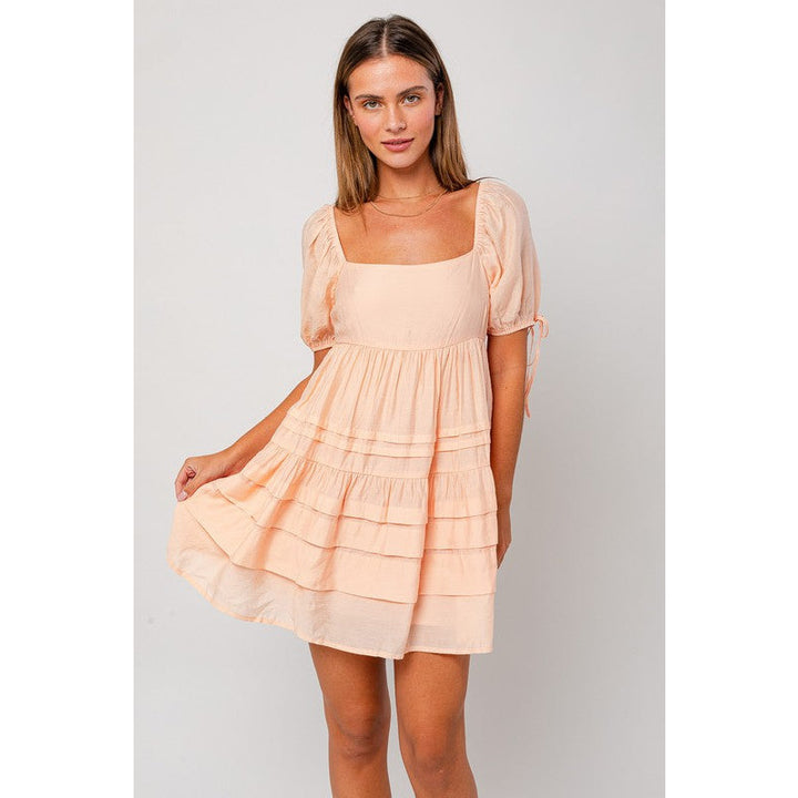 Women's Dresses - Pleated Detail Mini Dress -  - Cultured Cloths Apparel