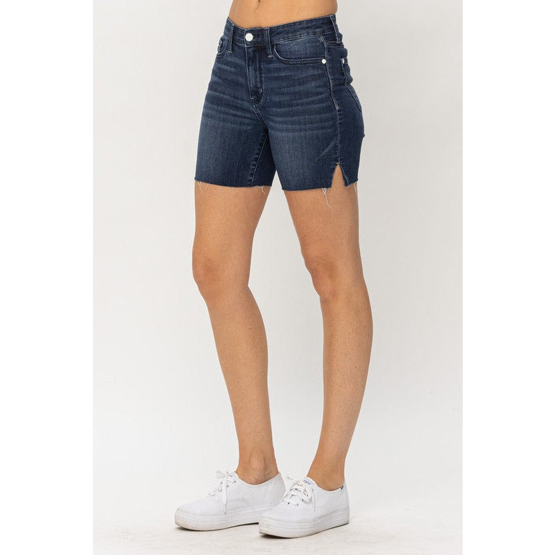 Women's Shorts - Judy Blue Mid Length Cut Off Shorts -  - Cultured Cloths Apparel