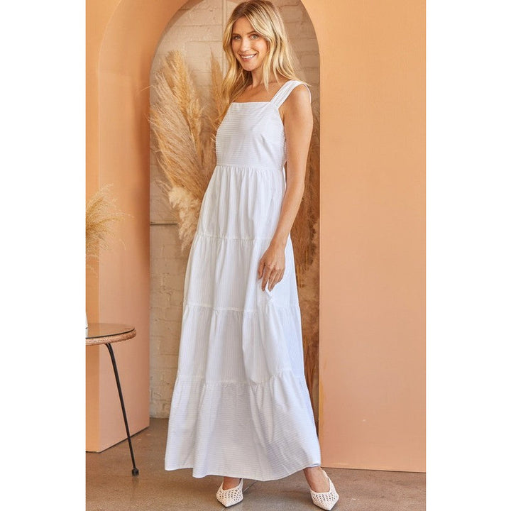 Women's Dresses - Striped Tiered Maxi Dress -  - Cultured Cloths Apparel