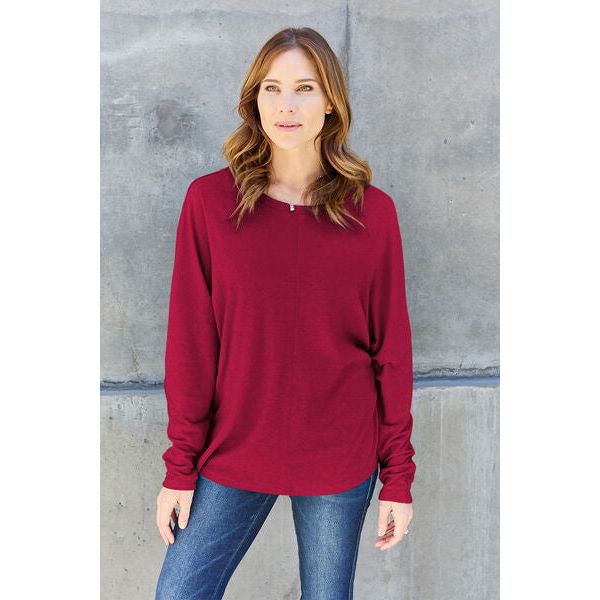 Women's Long Sleeve - Double Take Full Size Round Neck Long Sleeve T-Shirt -  - Cultured Cloths Apparel