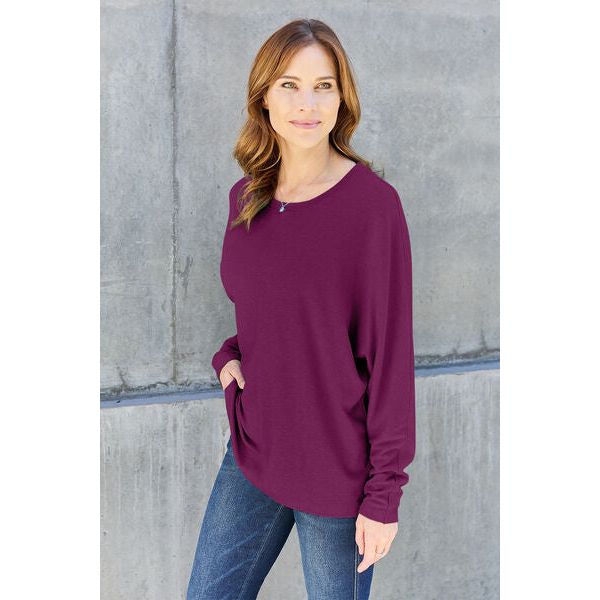 Women's Long Sleeve - Double Take Full Size Round Neck Long Sleeve T-Shirt -  - Cultured Cloths Apparel