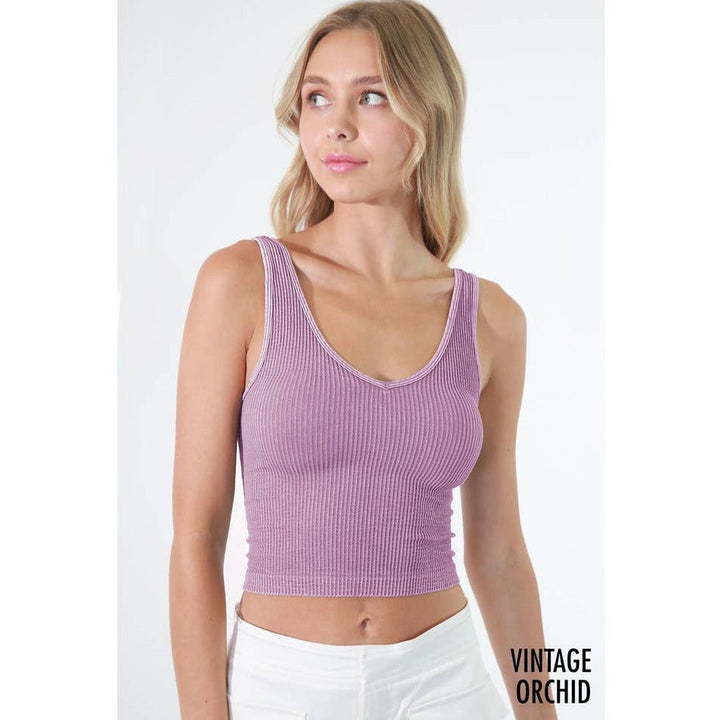 Athleisure - Vintage Reversible Crop Top - Vintage Orchid - Cultured Cloths Apparel