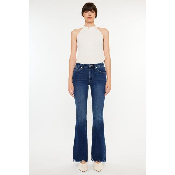 Denim - Kancan Cat's Whiskers Raw Hem Flare Jeans -  - Cultured Cloths Apparel