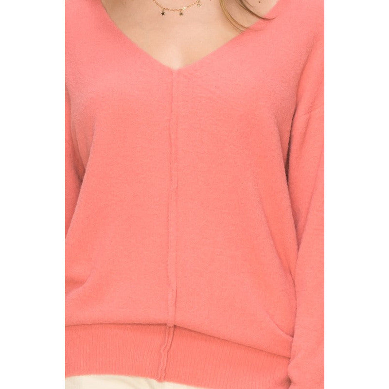 Women's Sweaters - Ultra Soft & Cute V- Neck Sweater -  - Cultured Cloths Apparel