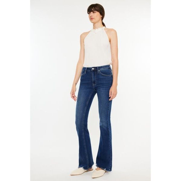 Denim - Kancan Cat's Whiskers Raw Hem Flare Jeans -  - Cultured Cloths Apparel