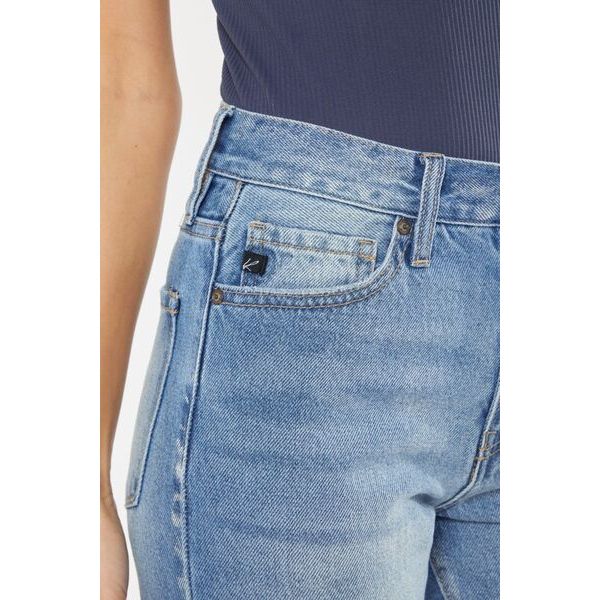 Denim - Kancan High Waist Chewed Up Straight Mom Jeans -  - Cultured Cloths Apparel