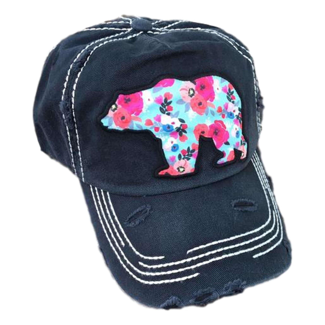 Baseball Hats - Floral Mama Bear Baseball Hat -  - Cultured Cloths Apparel