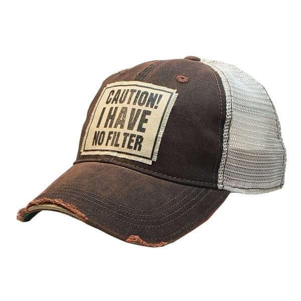 Baseball Hats - Caution! I Have No Filter Distressed -  - Cultured Cloths Apparel