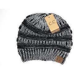 Beanies - C.C Beanie Hat Metallic - Black Met Silver - Cultured Cloths Apparel