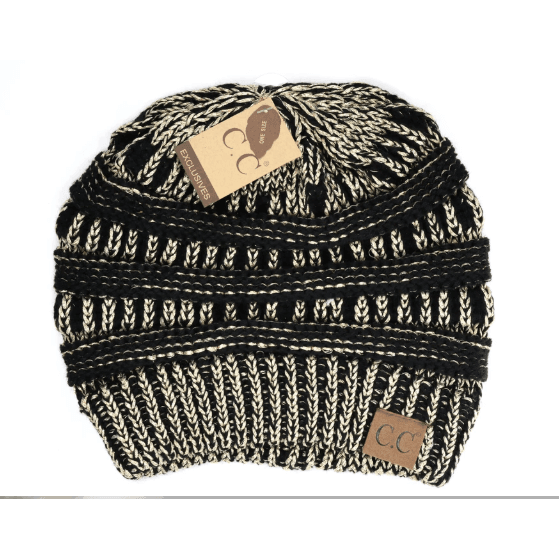 Beanies - C.C Beanie Hat Metallic - Black Met Gold - Cultured Cloths Apparel