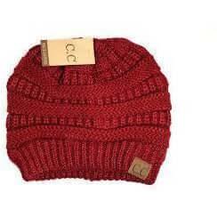 Beanies - C.C Beanie Hat Metallic - Red Metallic - Cultured Cloths Apparel