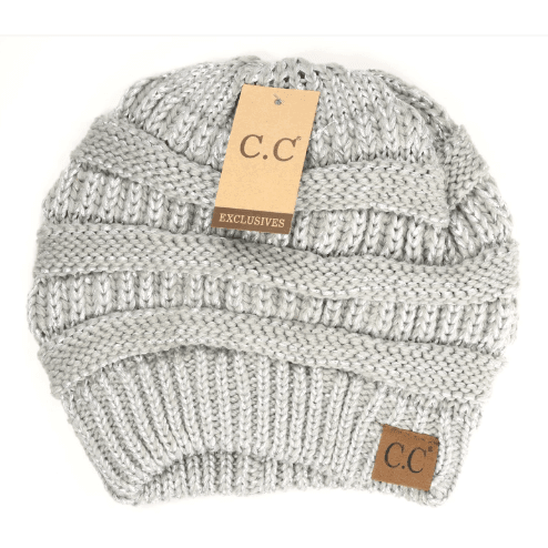 Beanies - C.C Beanie Hat Metallic - Metallic Silver - Cultured Cloths Apparel