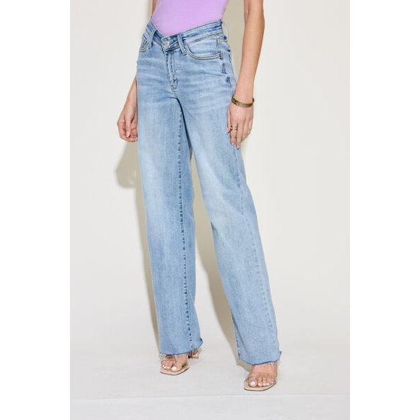 Denim - Judy Blue Full Size V Front Waistband Straight Jeans -  - Cultured Cloths Apparel