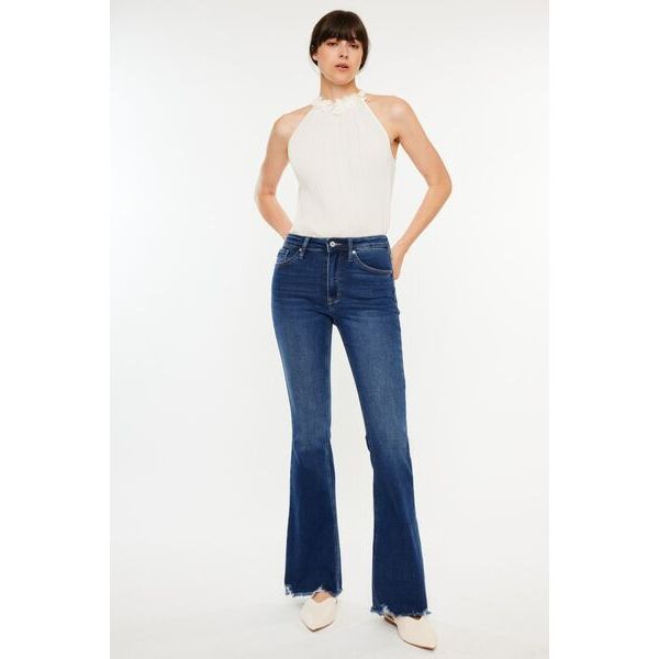 Denim - Kancan Cat's Whiskers Raw Hem Flare Jeans -  - Cultured Cloths Apparel