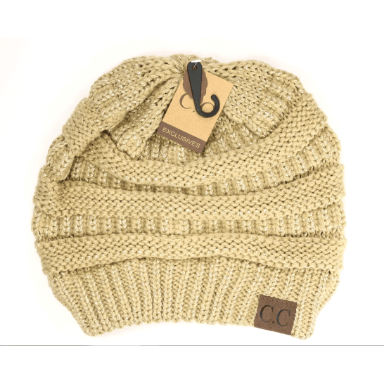 Beanies - C.C Beanie Hat Metallic - Metallic Gold - Cultured Cloths Apparel