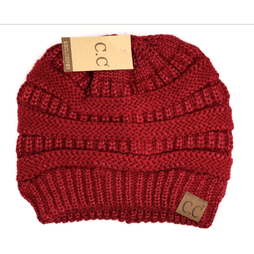 Beanies - C.C Beanie Hat Metallic - Burgundy Met - Cultured Cloths Apparel