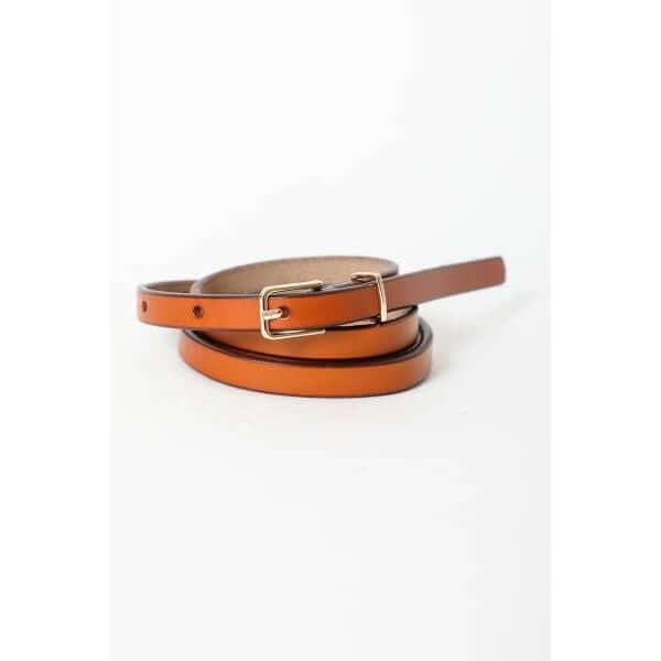 Accessories, Belts - Super Skinny Cinch Belt Camel -  - Cultured Cloths Apparel